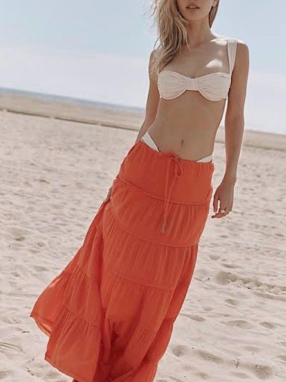 Free People Coral Tiered Maxi Skirt - Picture 3 of 8